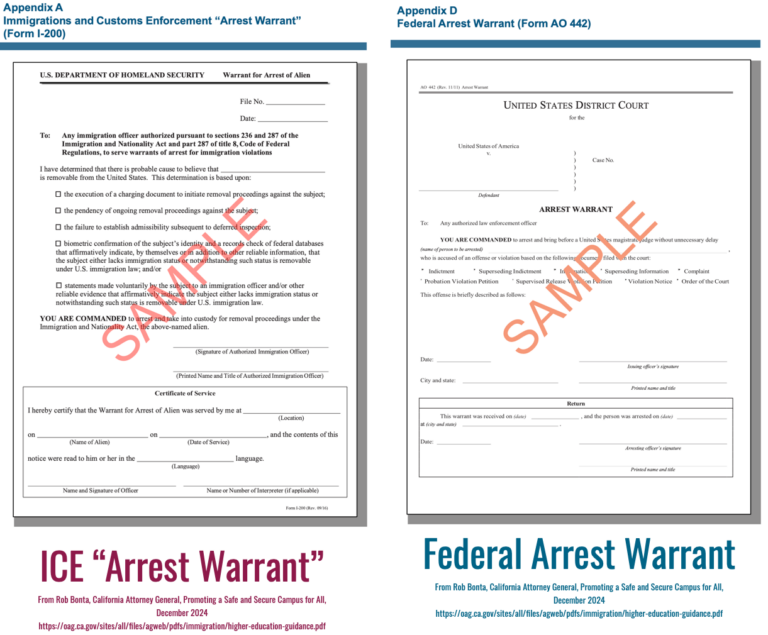 What should you do if an Immigration and Customs Enforcement (ICE) agent comes to campus?